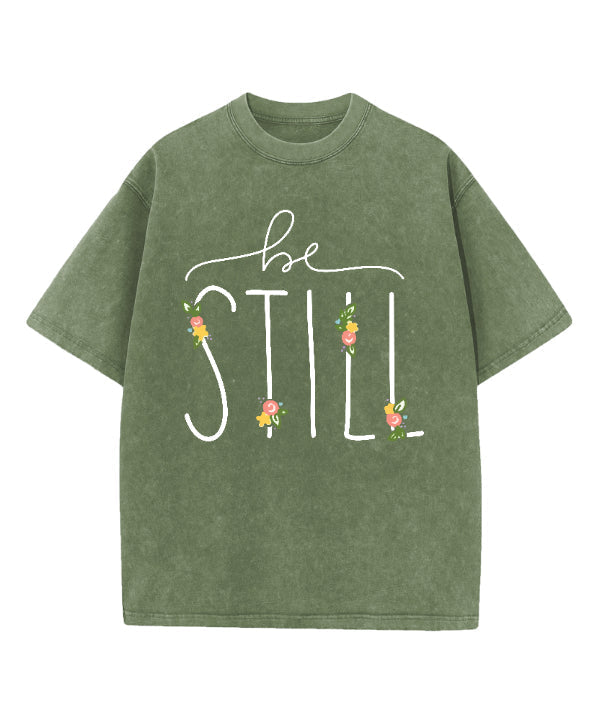 Be Still Washed Christian T-shirt Hoodie, Sweatshirt | CiraTrend.com (Image 1)