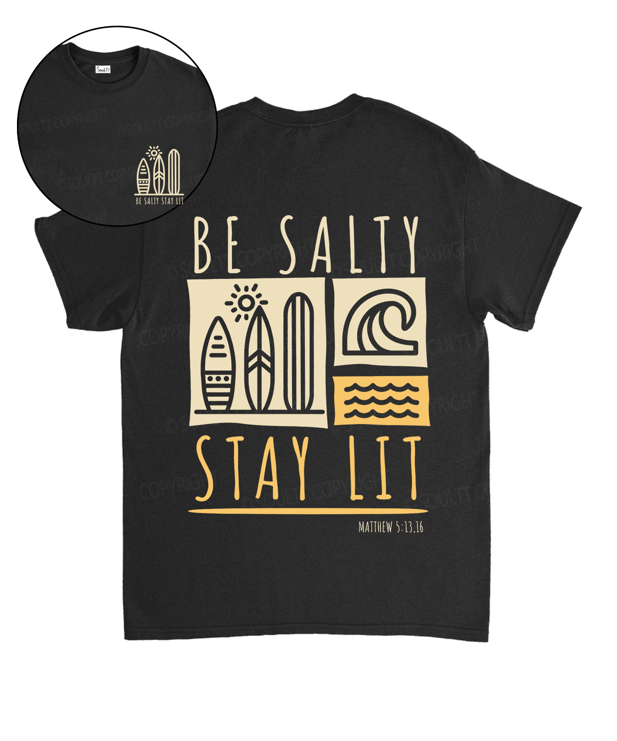 Be Salty Stay Lit Double Sided Unisex Cotton Christian T-Shirt Hoodie, Sweatshirt | CiraTrend.com (Image 1)
