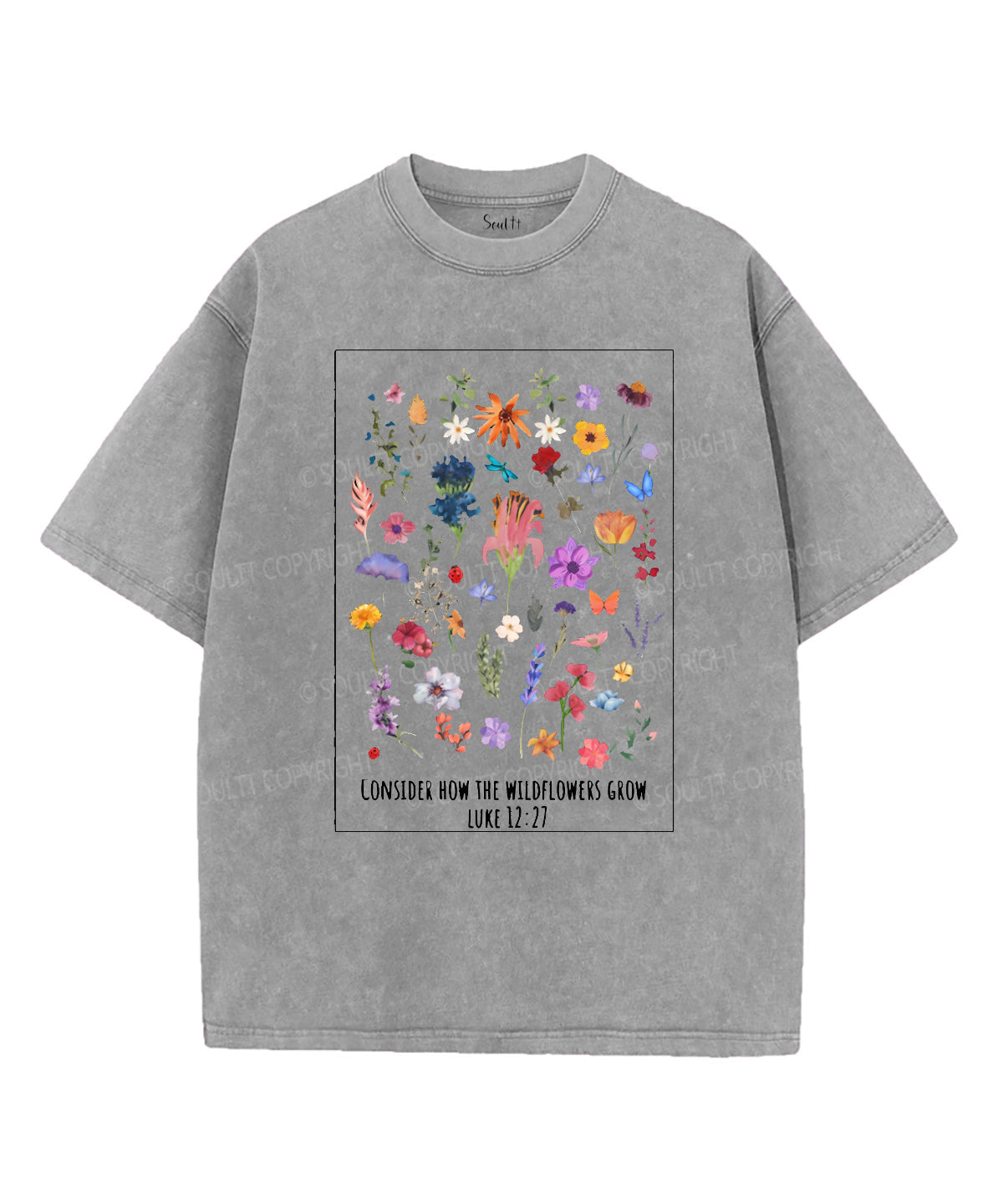 The Wildflowers Grow Unisex Washed Christian T-shirt Hoodie, Sweatshirt | CiraTrend.com (Image 5)
