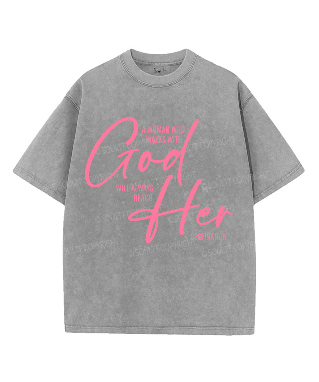 A Woman Who Walks With God Unisex Washed Christian T-shirt Hoodie, Sweatshirt | CiraTrend.com (Image 3)