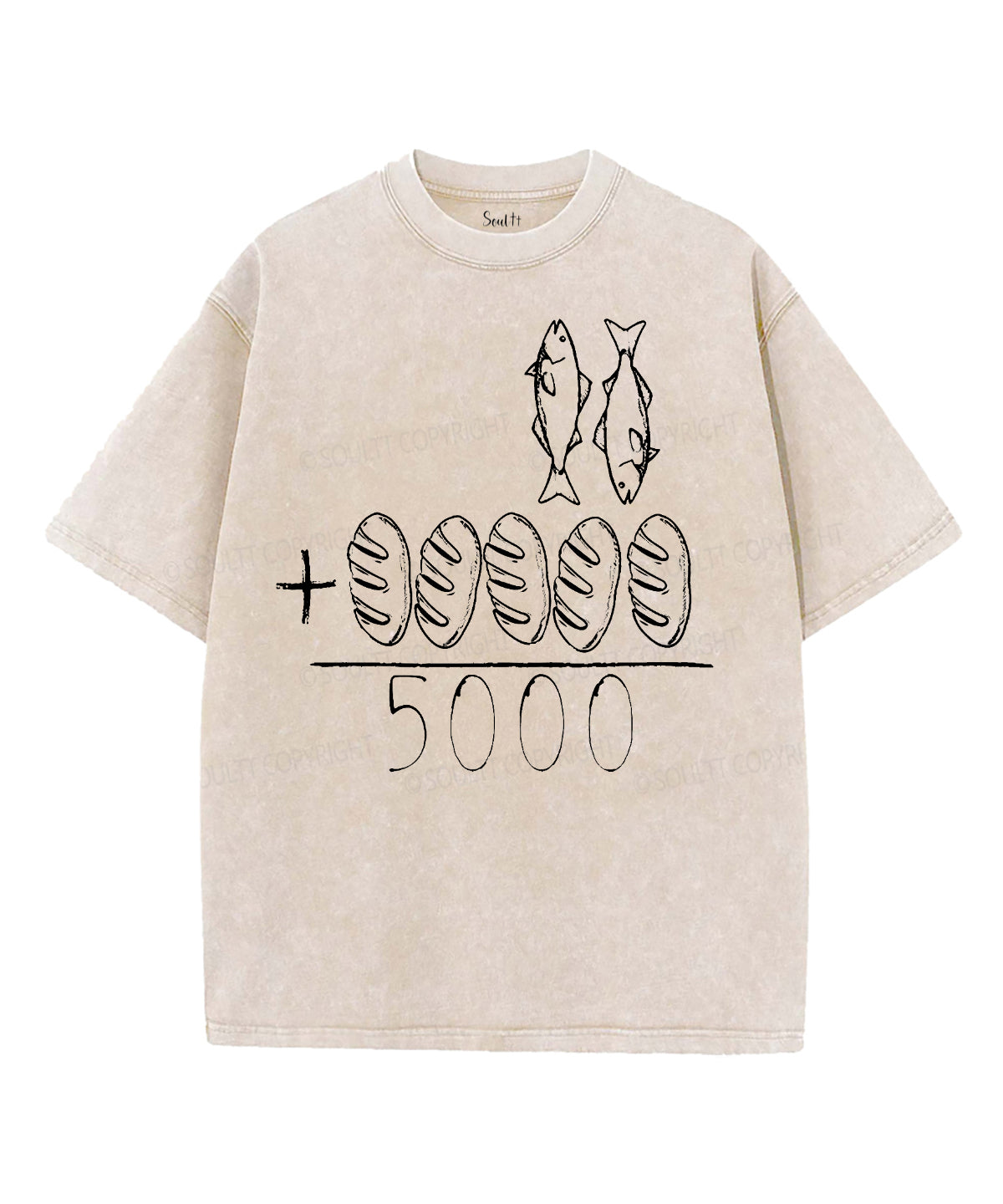 Fish And Loaves Unisex Washed Christian T-shirt Hoodie, Sweatshirt | CiraTrend.com (Image 2)