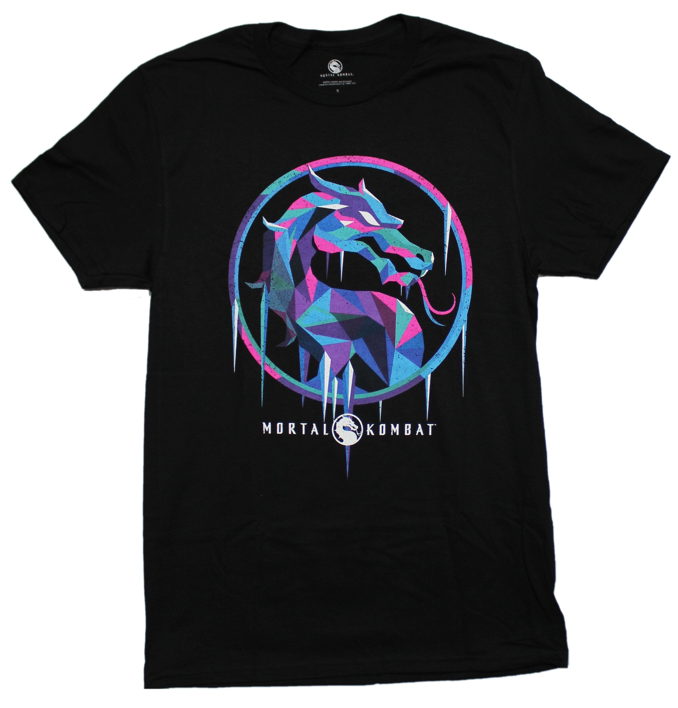 Mortal Kombat Mens T-Shirt - Stainglass Style Logo Image Hoodie, Sweatshirt | CiraTrend.com