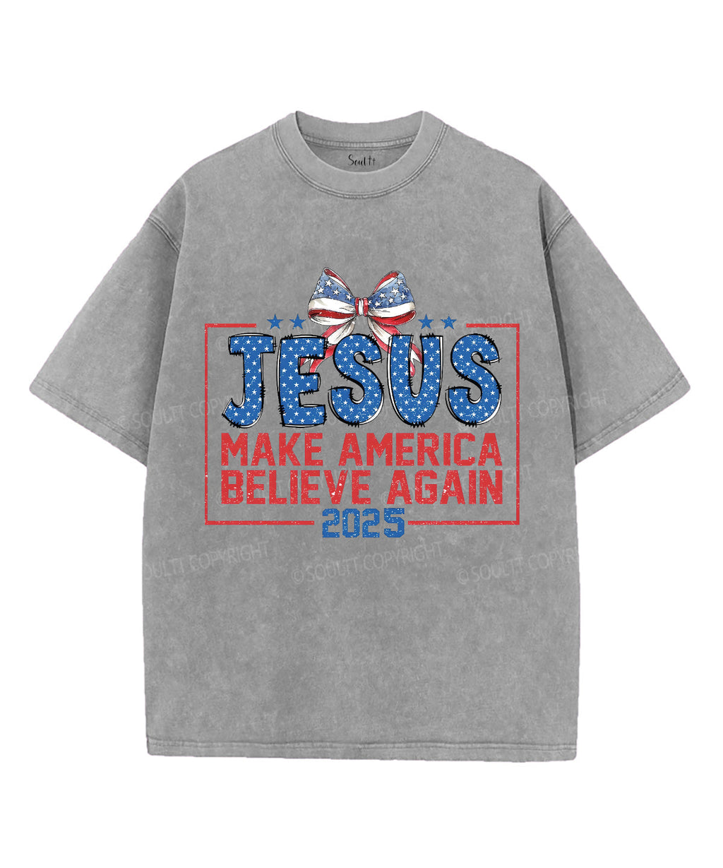 Make America Believe Again Unisex Washed Christian T-shirt Hoodie, Sweatshirt | CiraTrend.com (Image 3)