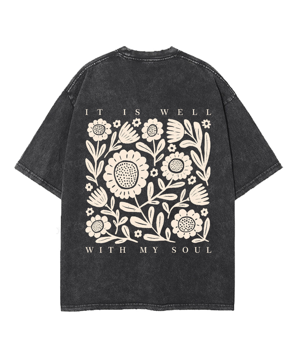 It Is Well With My Soul Double Sided Unisex Washed Christian T-shirt Style006 Hoodie, Sweatshirt | CiraTrend.com (Image 3)