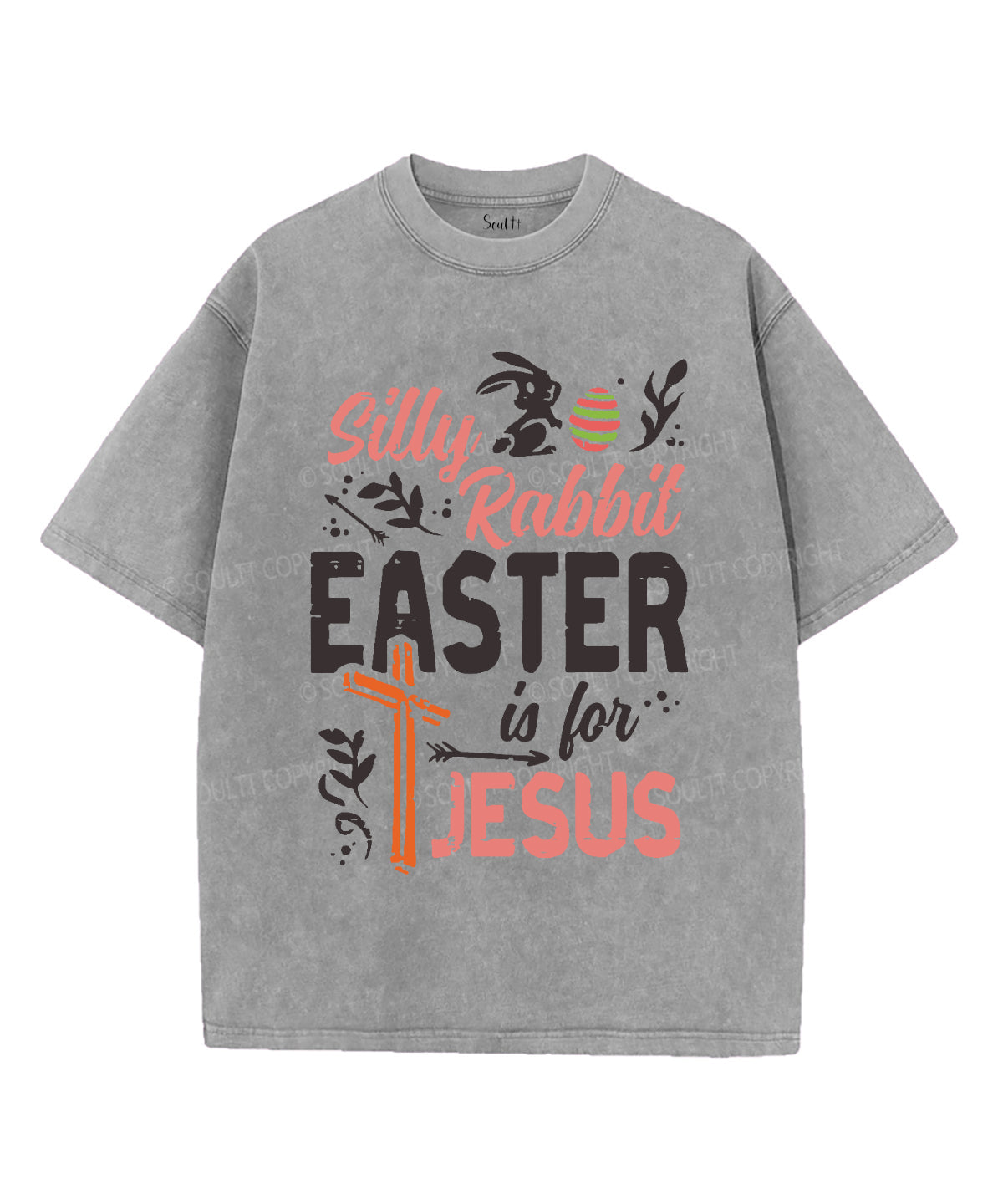 Silly Rabbit Easter Is For Jesus Unisex Washed Christian T-shirt Hoodie, Sweatshirt | CiraTrend.com (Image 2)