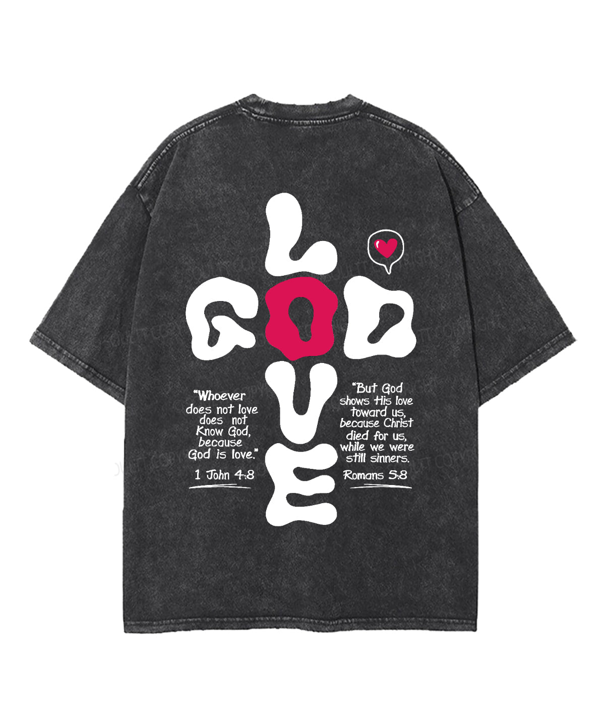 Love God Double Sided Unisex Washed Christian T-shirt Hoodie, Sweatshirt | CiraTrend.com (Image 3)