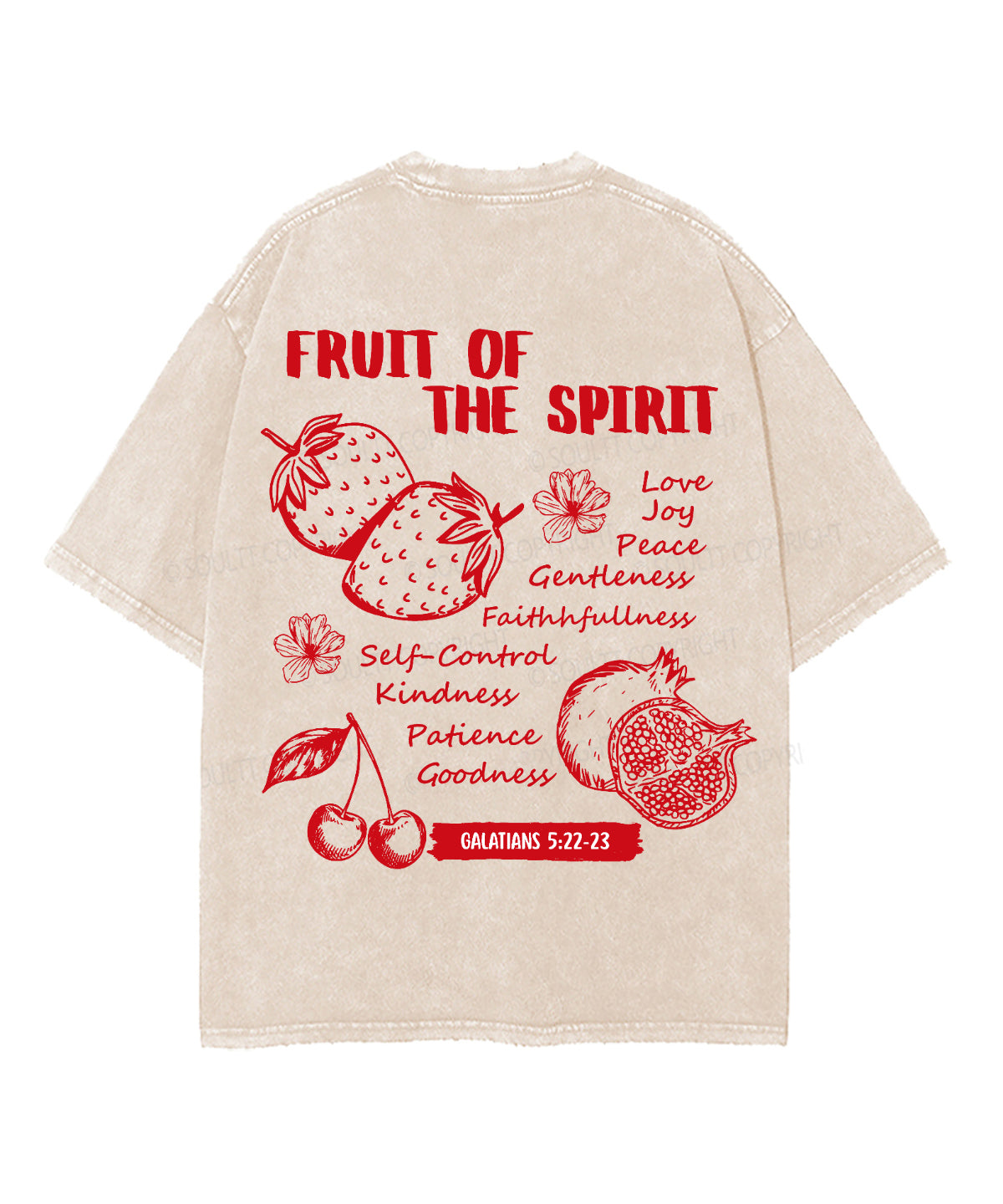 Fruit Of The Spirit Double Sided Unisex Washed Christian T-shirt Style004 Hoodie, Sweatshirt | CiraTrend.com (Image 3)