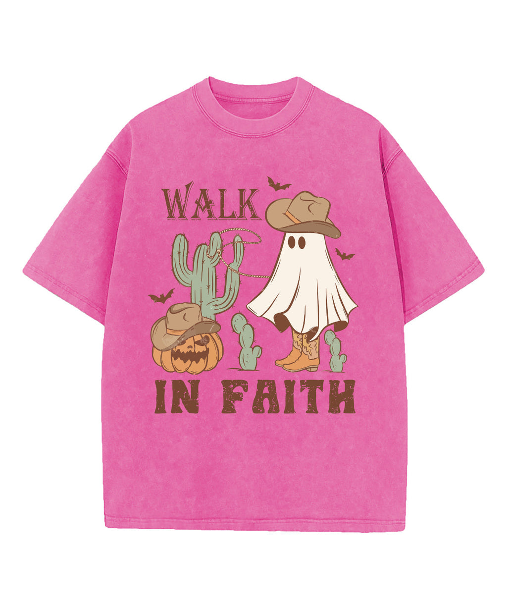 Walk In Faith Washed Christian T-shirt Hoodie, Sweatshirt | CiraTrend.com (Image 3)