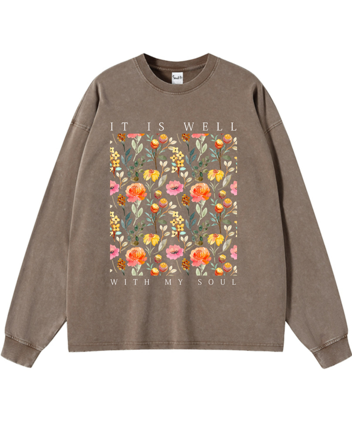 It Is Well With My Soul Washed Christian Long-sleeve T-shirt Hoodie, Sweatshirt | CiraTrend.com (Image 3)