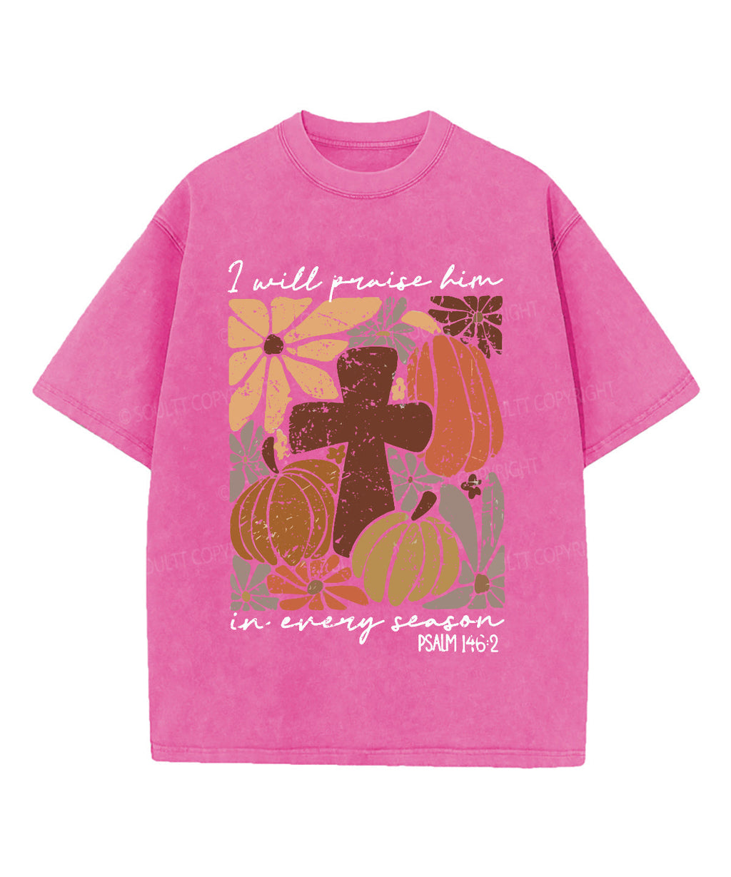 I Will Praise Him In Every Season Washed Christian T-shirt Hoodie, Sweatshirt | CiraTrend.com (Image 3)