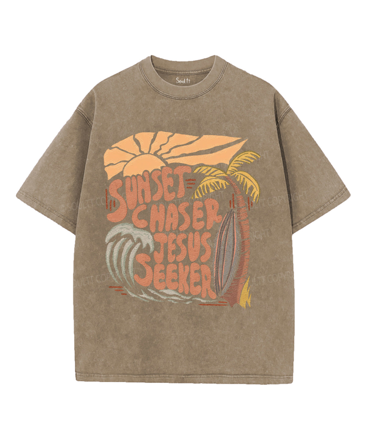 Sunset Chaser Jesus Seeker Unisex Washed Christian T-shirt Hoodie, Sweatshirt | CiraTrend.com (Image 5)