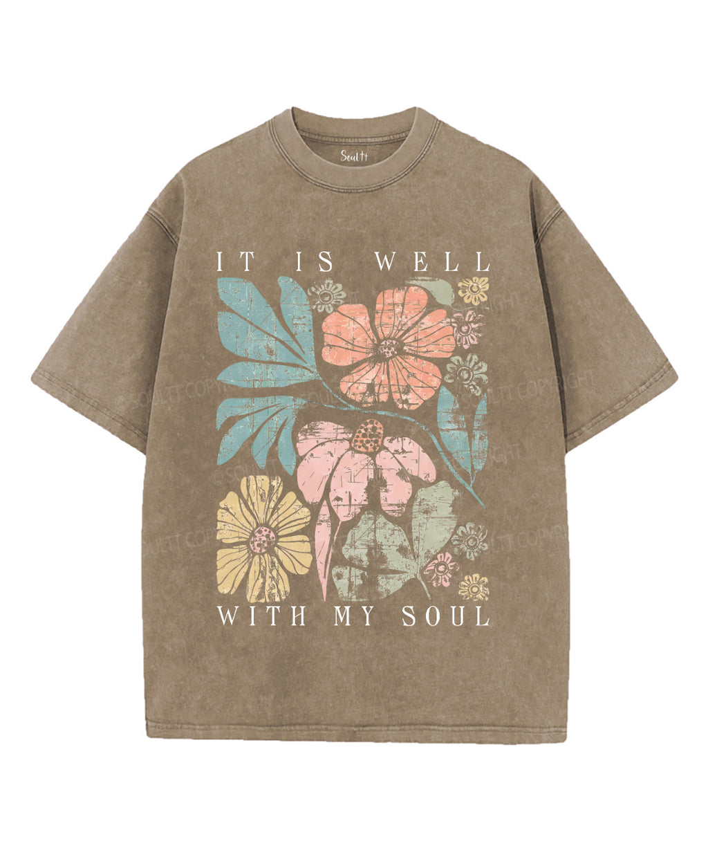 It Is Well With My Soul Unisex Washed Christian T-shirt Style010 Hoodie, Sweatshirt | CiraTrend.com (Image 2)