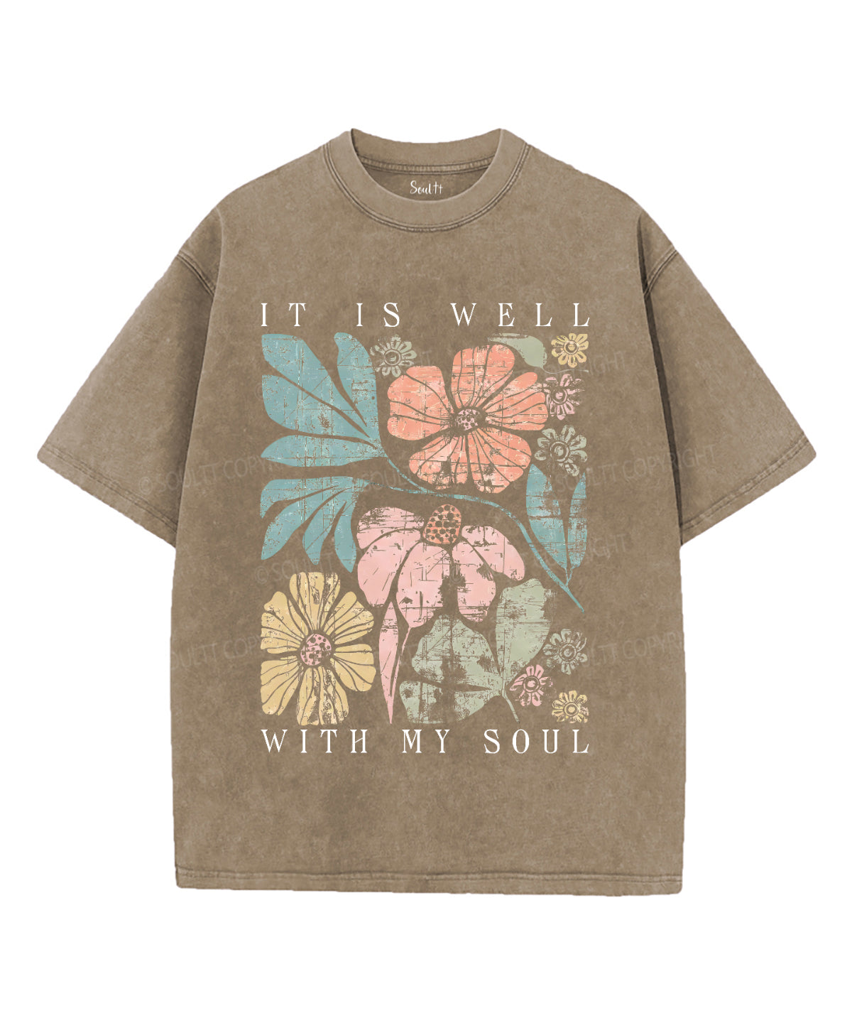 It Is Well With My Soul Unisex Washed Christian T-shirt Style010 Hoodie, Sweatshirt | CiraTrend.com (Image 2)