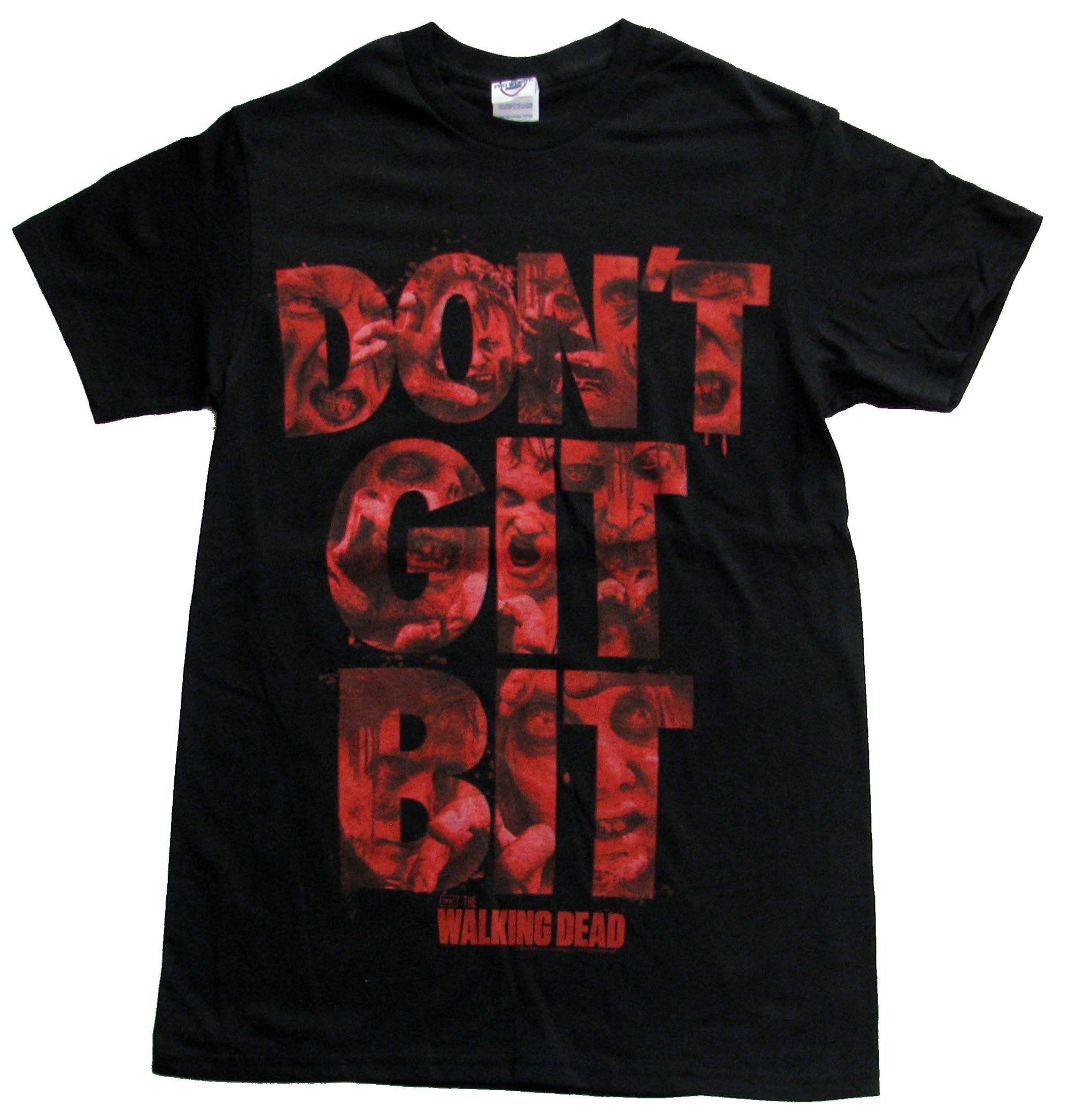 The Walking Dead Mens T-Shirt  - Don't Git Bit Zombie Filled Logo Image Hoodie, Sweatshirt | CiraTrend.com