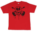 Guitar Hero Mens T-Shirt  - Guitar and Skull Image on Red [Apparel] Hoodie, Sweatshirt | CiraTrend.com