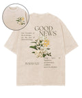 Good News Double Sided Unisex Washed Christian T-shirt Hoodie, Sweatshirt | CiraTrend.com (Image 1)