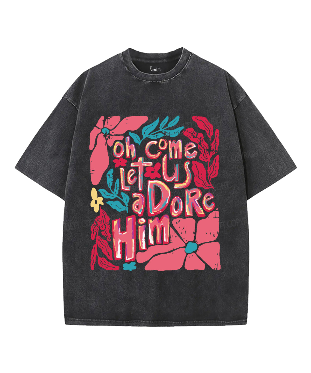 Oh Come Let Us Adore Him Washed Christian T-shirt Style004 Hoodie, Sweatshirt | CiraTrend.com (Image 1)