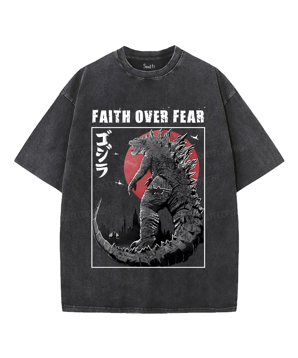 Faith Over Fear Unisex Washed Christian T-shirt Hoodie, Sweatshirt | CiraTrend.com (Image 1)
