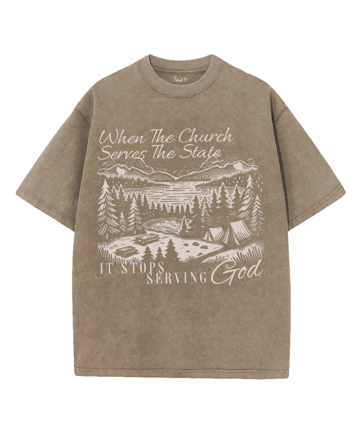 It Stops Serving God Unisex Washed Christian T-shirt Hoodie, Sweatshirt | CiraTrend.com (Image 5)