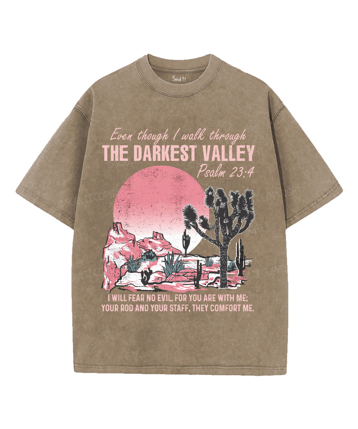 I Will Fear No Evil Washed Christian Style001 T-Shirts, Hoodie, Sweatshirt