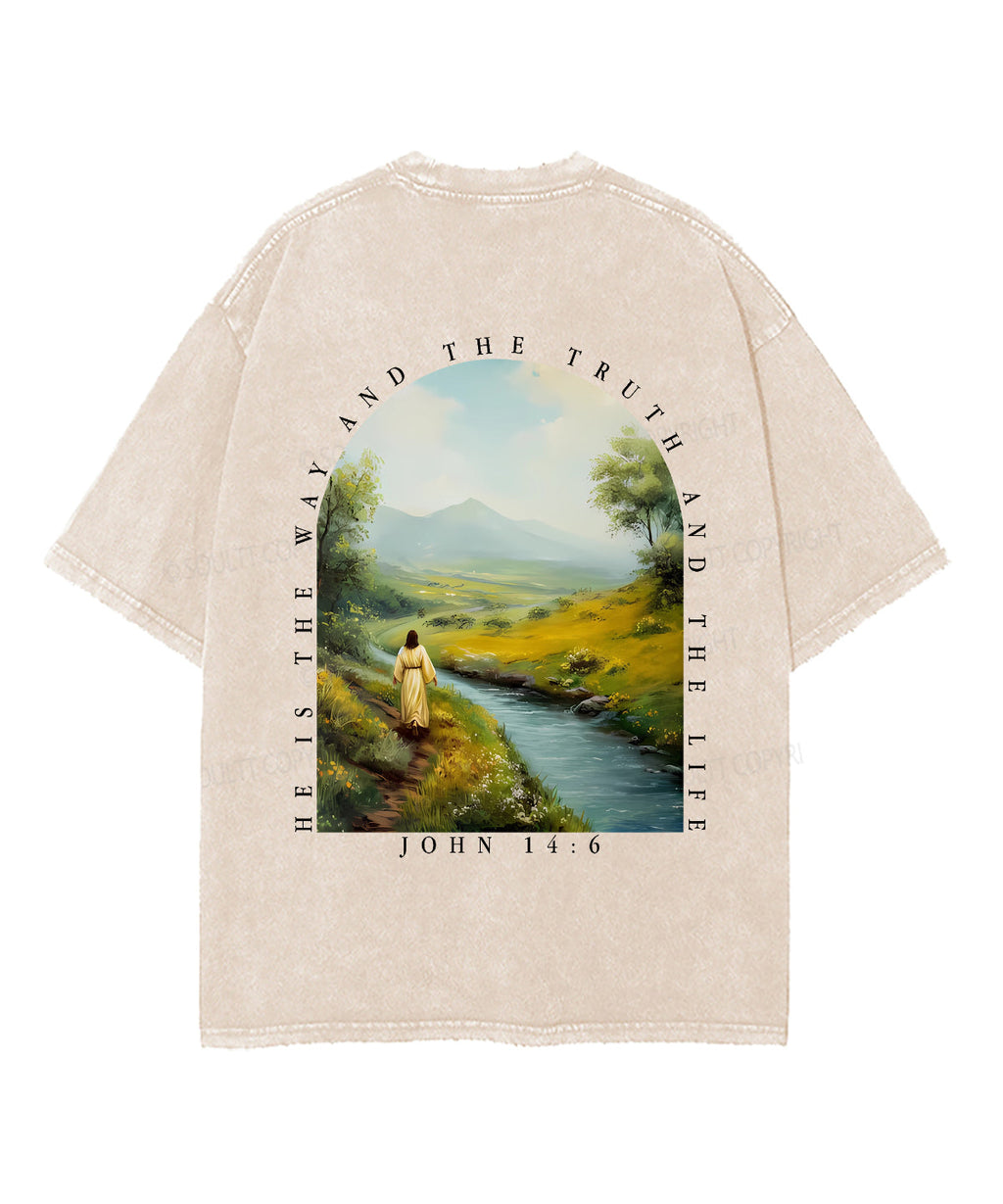 He Is The Way Double Sided Unisex Washed Christian T-shirt Style001 Hoodie, Sweatshirt | CiraTrend.com (Image 5)