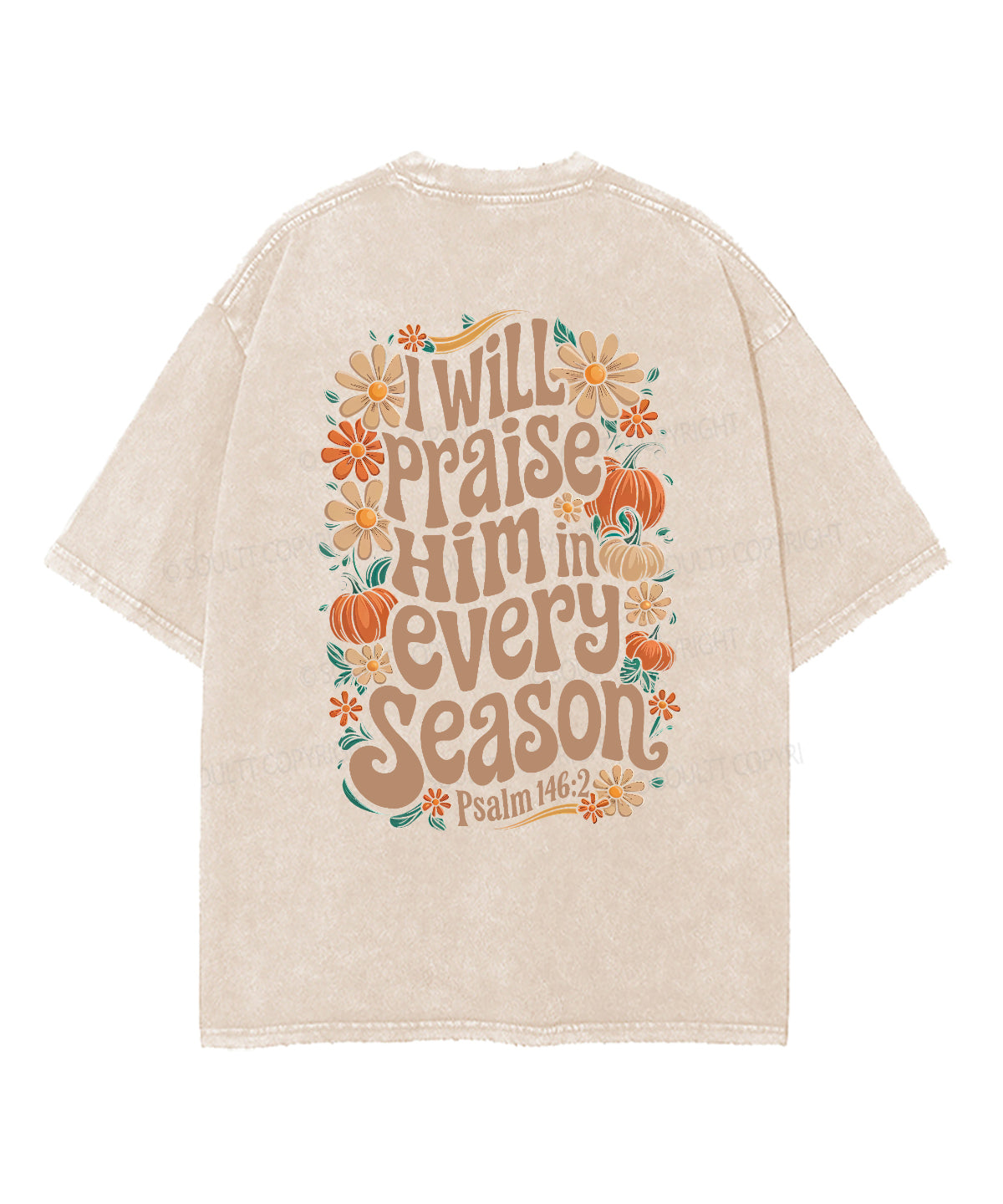 I Will Praise Him in every season Double Sided Unisex Washed Christian T-shirt Hoodie, Sweatshirt | CiraTrend.com (Image 2)