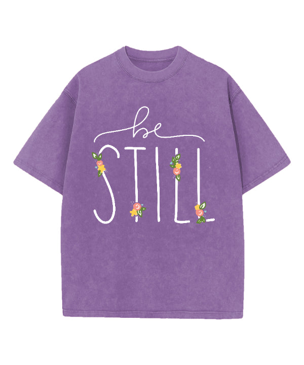 Be Still Washed Christian T-shirt Hoodie, Sweatshirt | CiraTrend.com (Image 2)