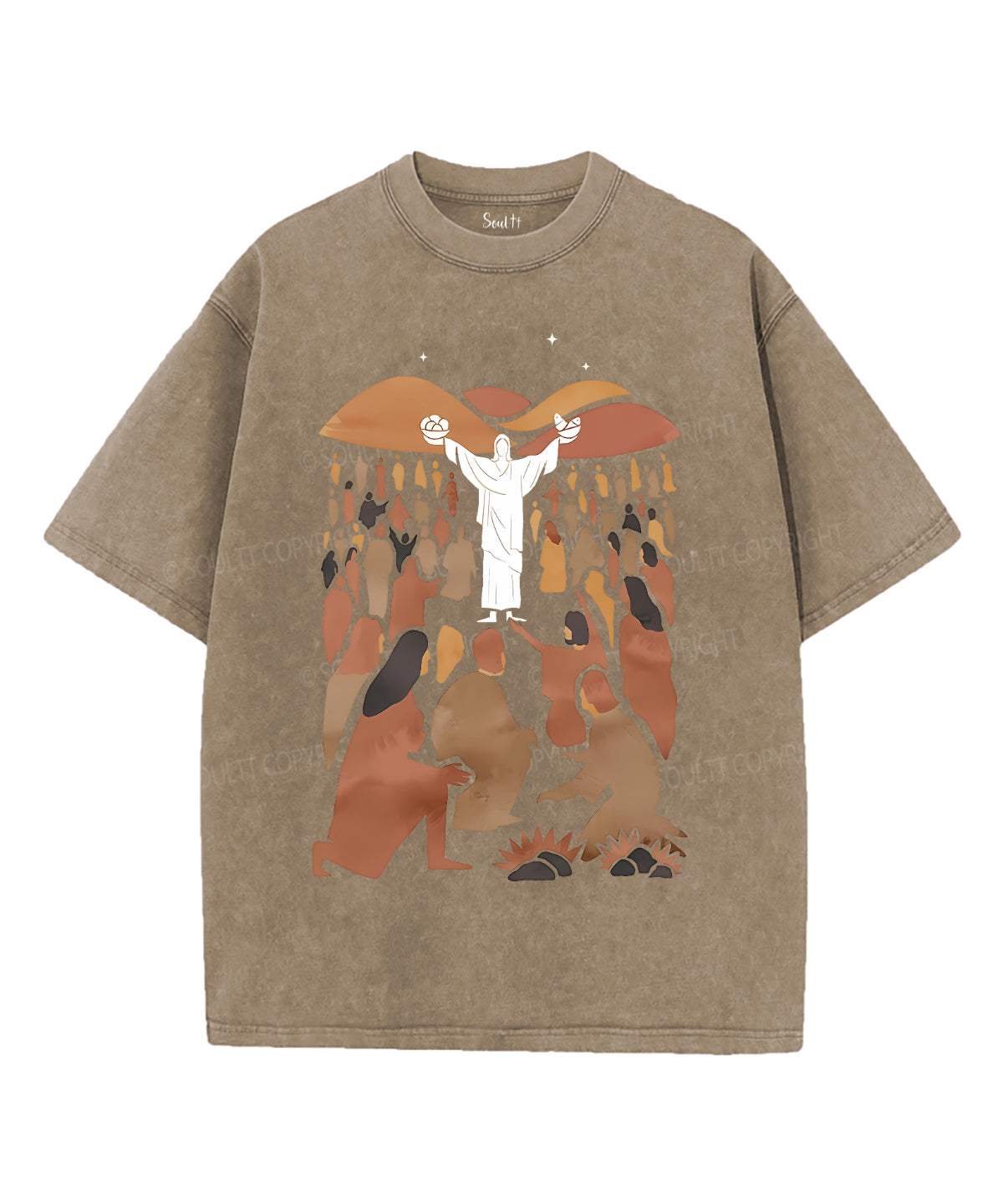 Jesus Feeds 5000 Unisex Washed Christian T-shirt Hoodie, Sweatshirt | CiraTrend.com (Image 5)
