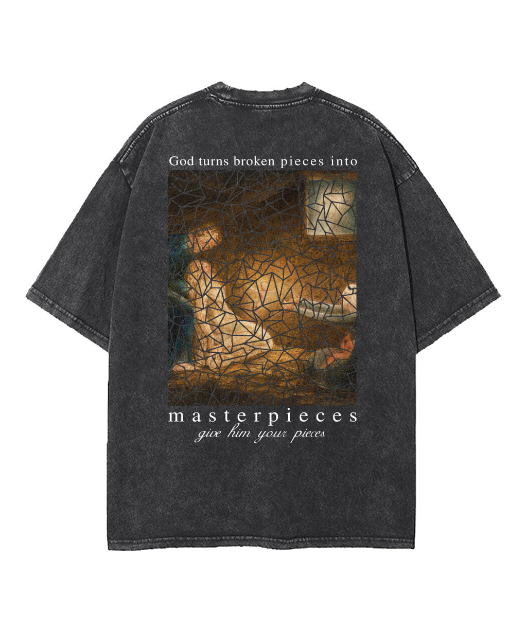 The Nativity God Turns Double Sided Washed Christian T-shirt Hoodie, Sweatshirt | CiraTrend.com (Image 5)