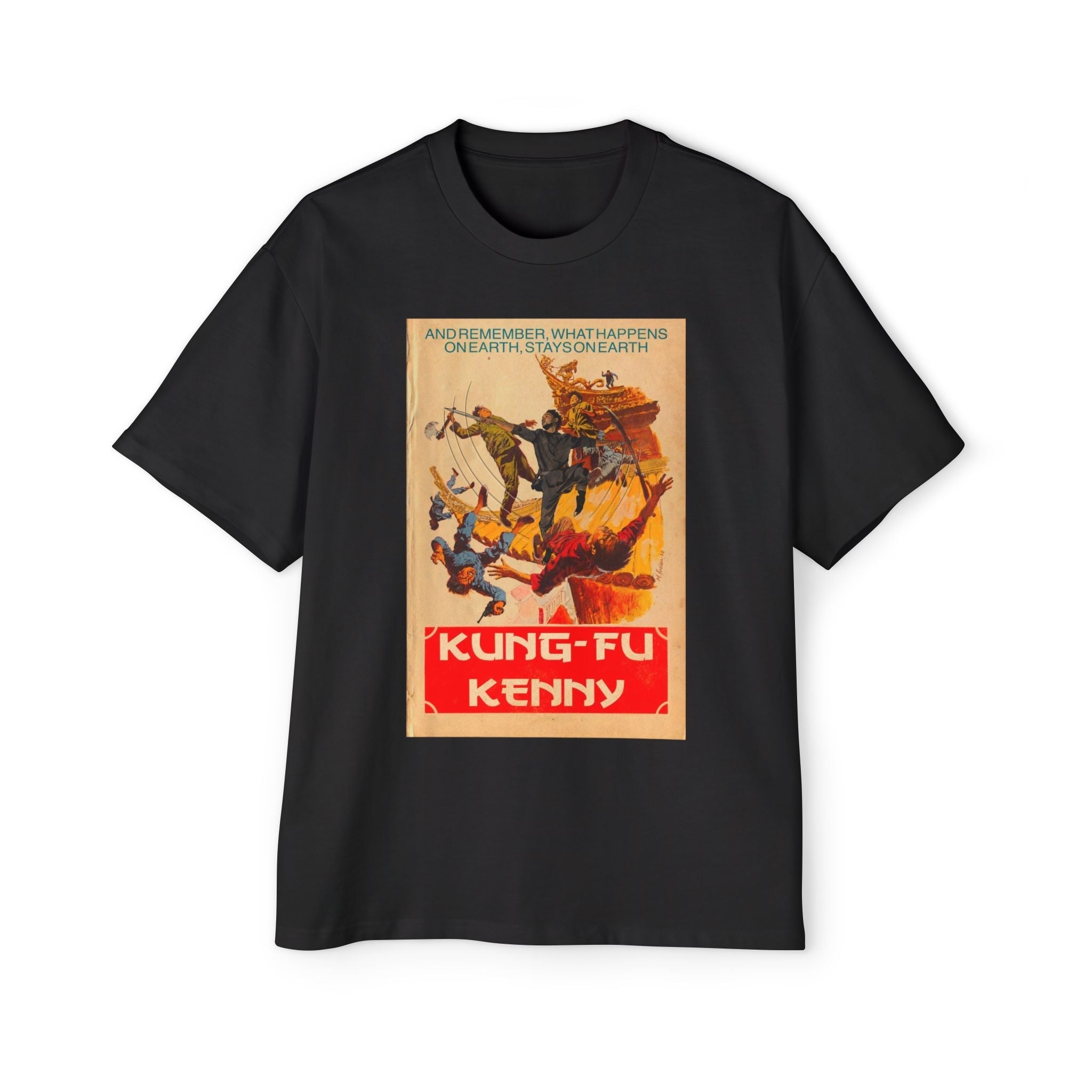 Kung-Fu Kenny - Men's Heavy Oversized Tee Hoodie, Sweatshirt | CiraTrend.com (Image 4)