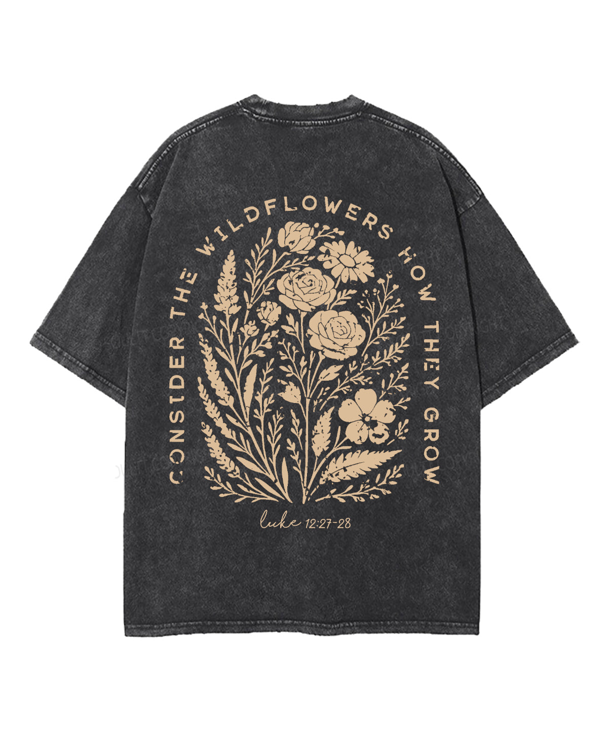 Consider The Wildflowers Double Sided Unisex Washed Christian T-shirt Hoodie, Sweatshirt | CiraTrend.com (Image 3)