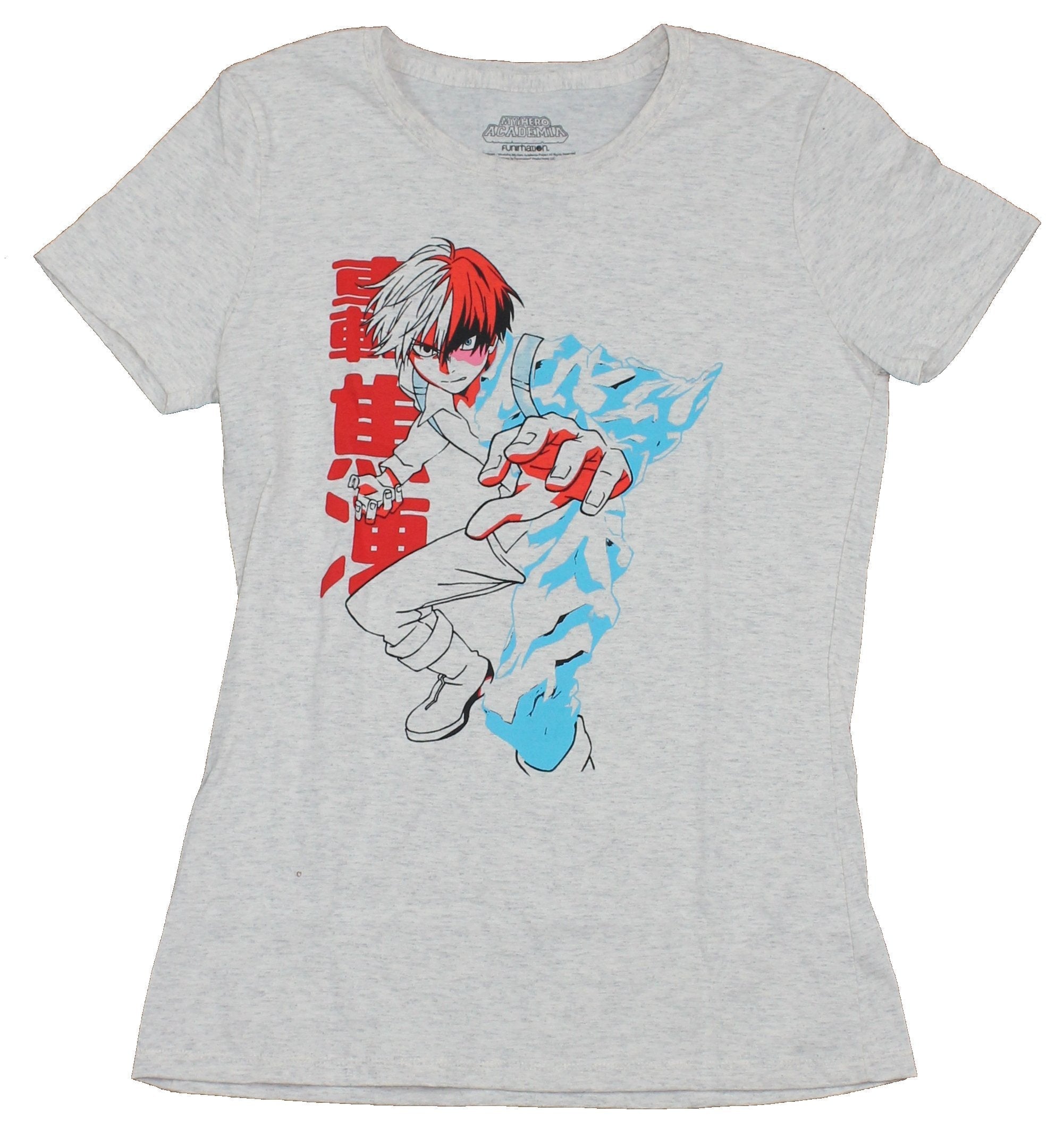 My Hero Academia Girls Juniors T-Shirt - Shoto Todoroki Ice & Kanji Image Hoodie, Sweatshirt | CiraTrend.com