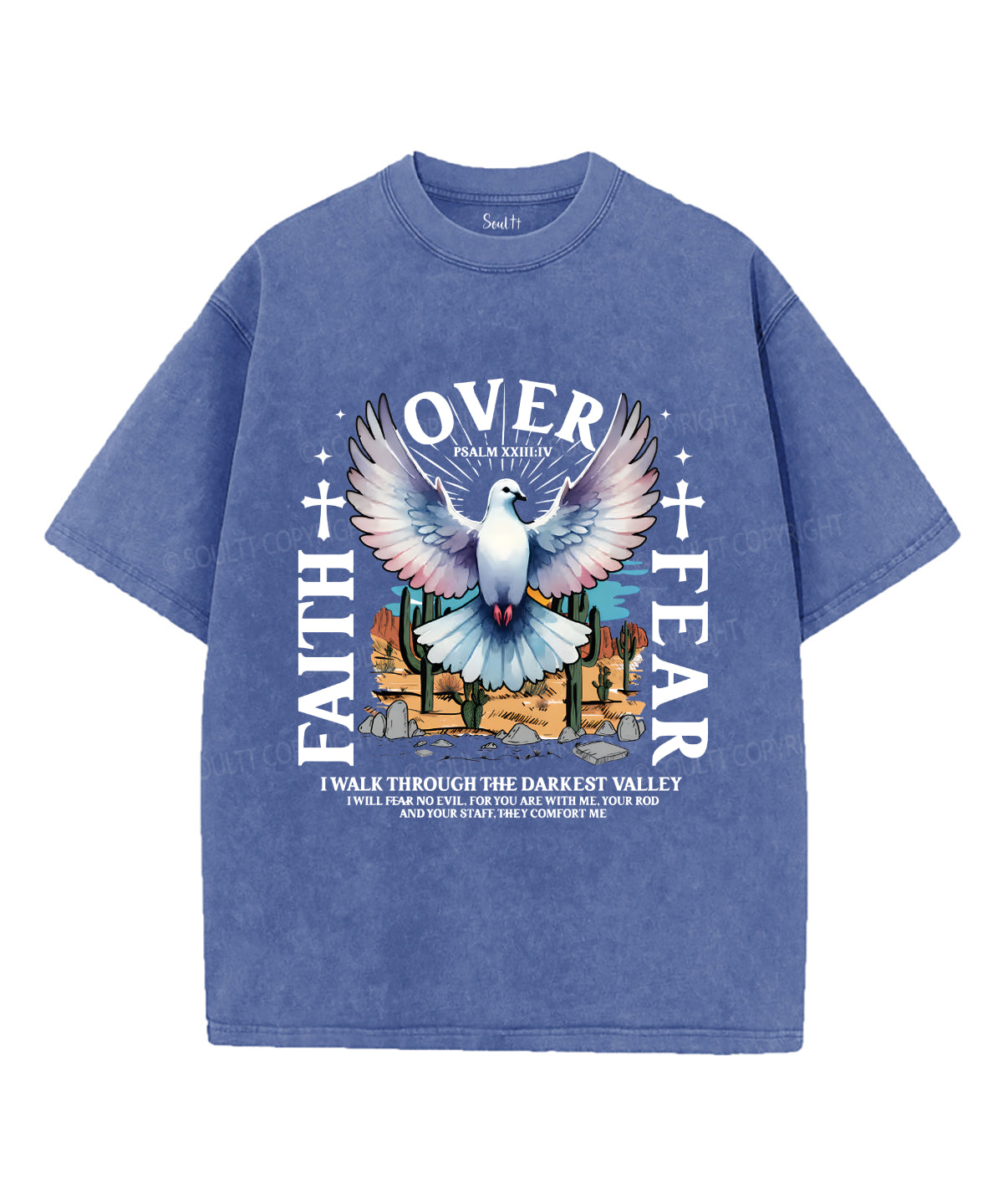 Faith Over Fear Unisex Washed Christian T-shirt Style002 Hoodie, Sweatshirt | CiraTrend.com (Image 3)