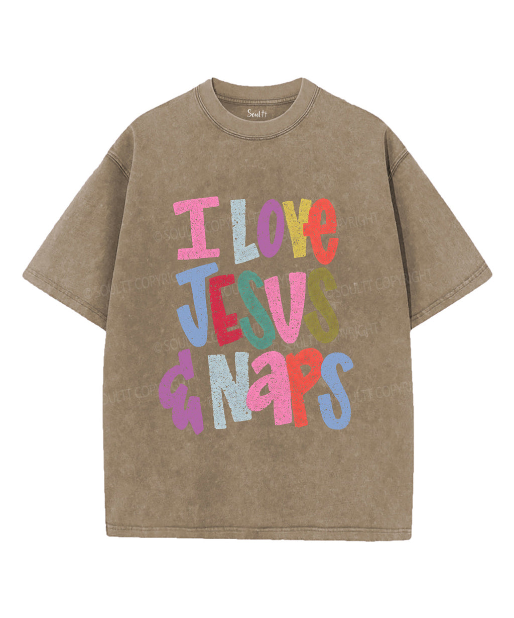 I Love Jesus&Naps Unisex Washed Christian T-shirt Hoodie, Sweatshirt | CiraTrend.com (Image 5)