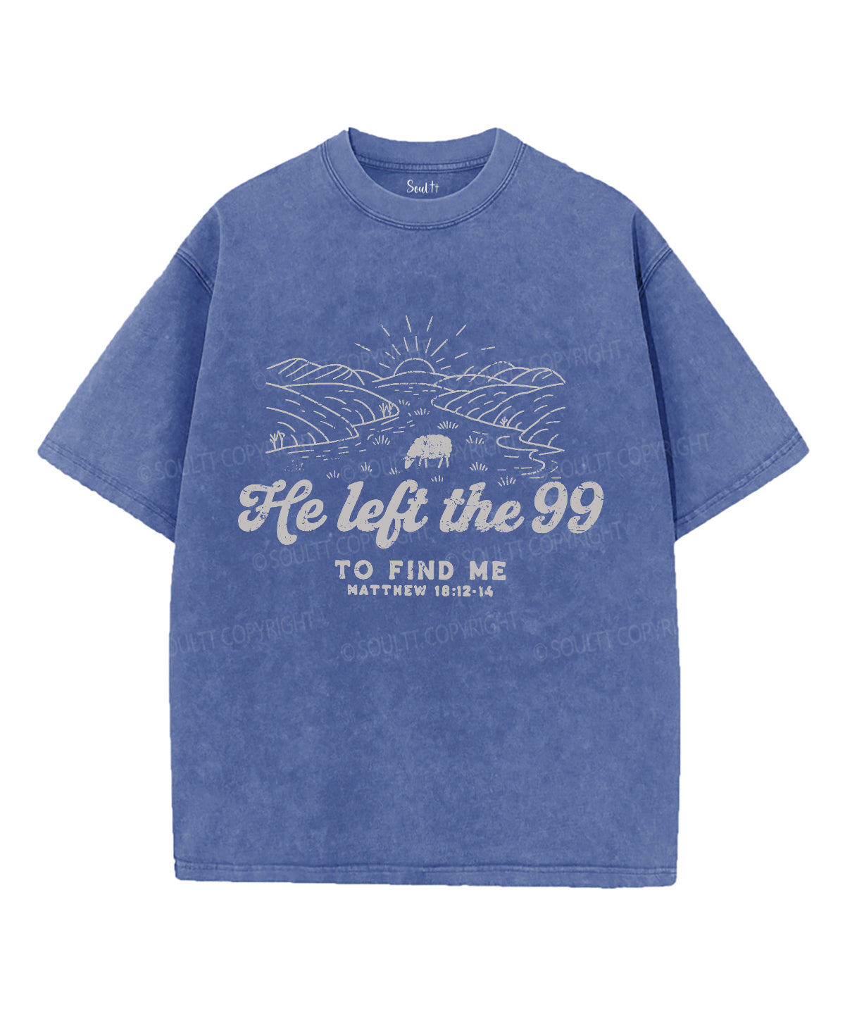 He Left The 99 Unisex Washed Christian T-shirt Hoodie, Sweatshirt | CiraTrend.com (Image 4)