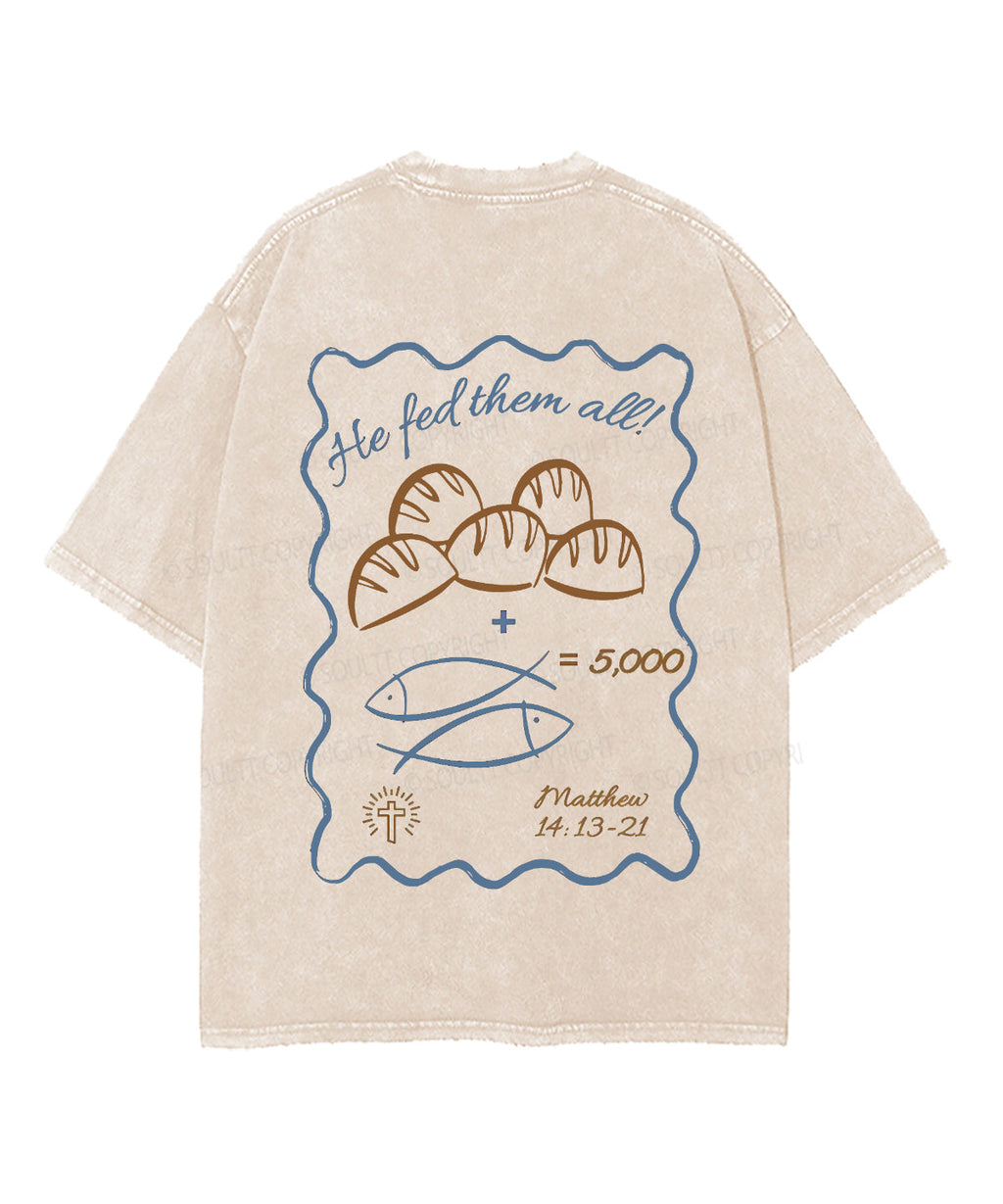 Fish And Loaves Double Sided Unisex Washed Christian T-shirt Style001 Hoodie, Sweatshirt | CiraTrend.com (Image 2)