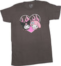 Kuromi Mens T-Shirt - With My Melody In Fiery Heart Hoodie, Sweatshirt | CiraTrend.com