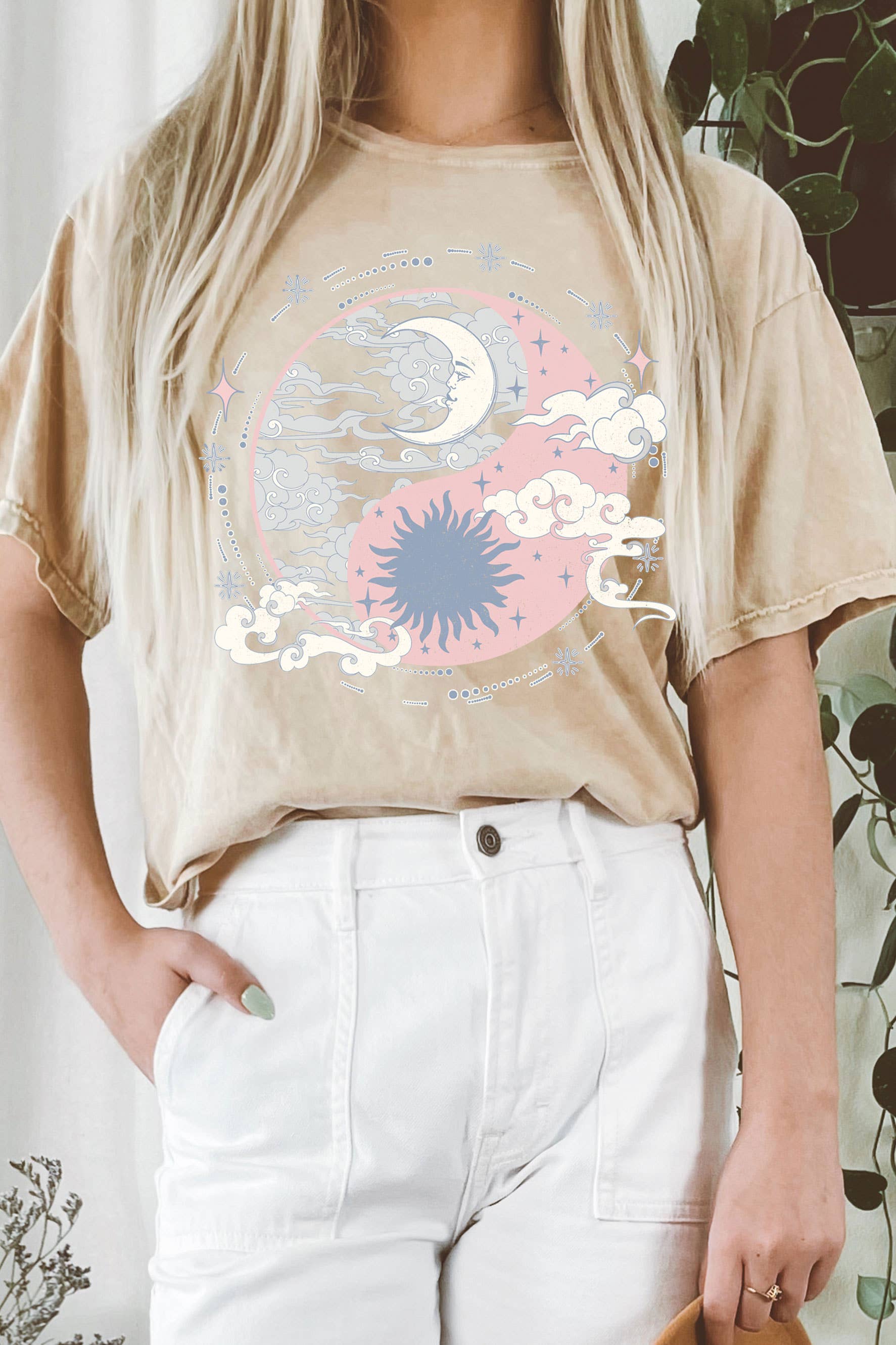 Sun and Moon Dreamer Mineral Graphic Long Crop Top