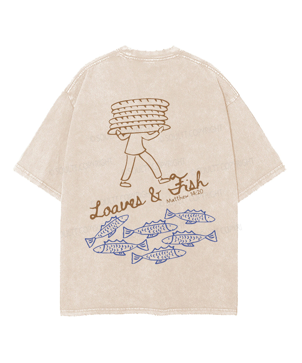 Fish And Loaves Double Sided Unisex Washed Christian T-shirt Hoodie, Sweatshirt | CiraTrend.com (Image 3)