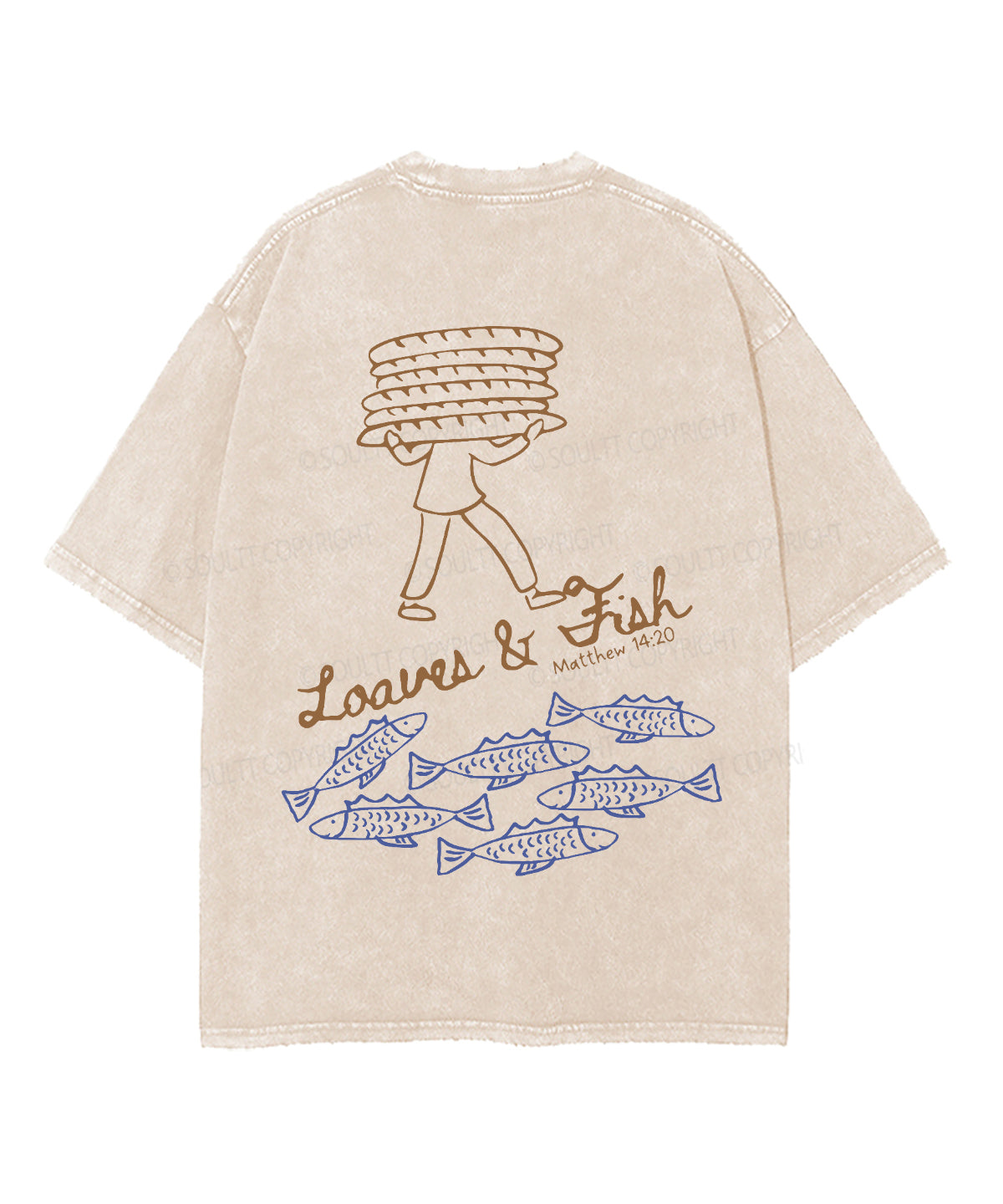 Fish And Loaves Double Sided Unisex Washed Christian T-shirt Hoodie, Sweatshirt | CiraTrend.com (Image 3)