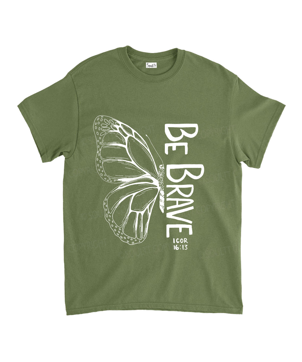 Be Brave Unisex Cotton Christian T-Shirt Hoodie, Sweatshirt | CiraTrend.com (Image 5)