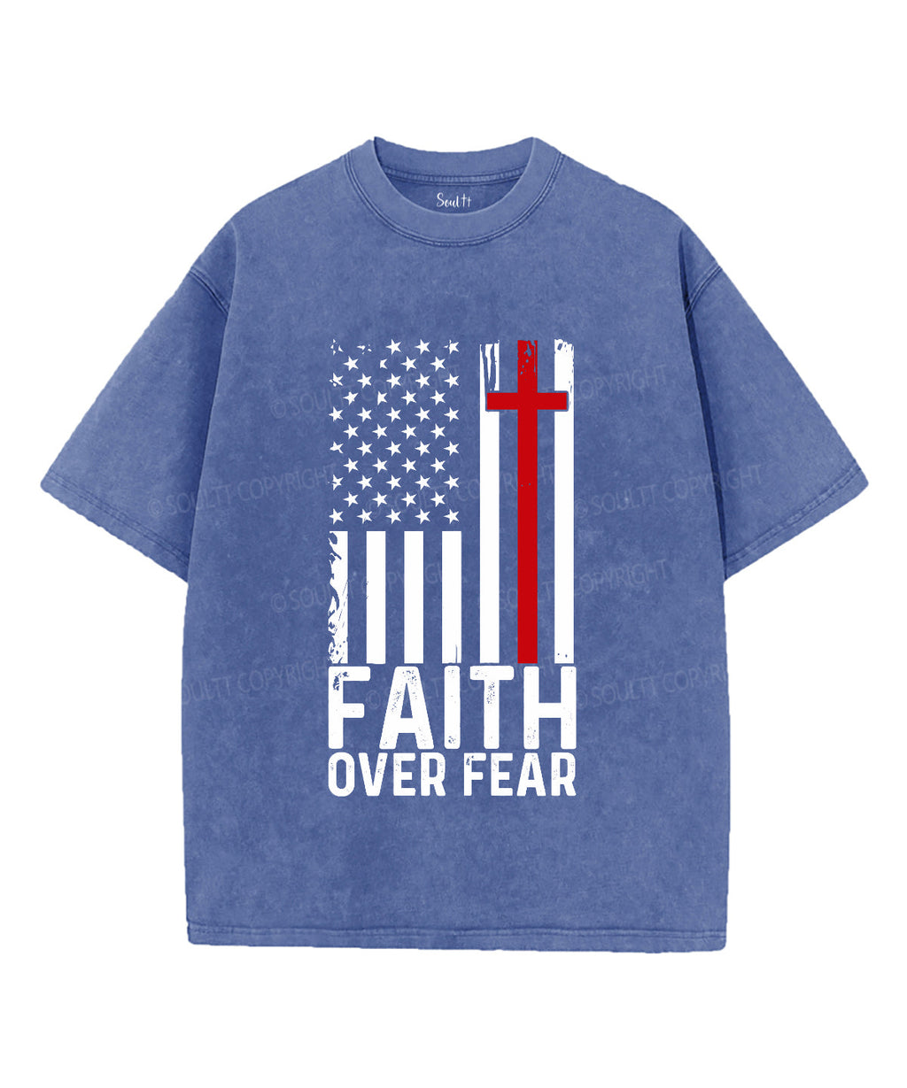 Faith Over Fear Unisex Washed Christian T-shirt Style003 Hoodie, Sweatshirt | CiraTrend.com (Image 3)