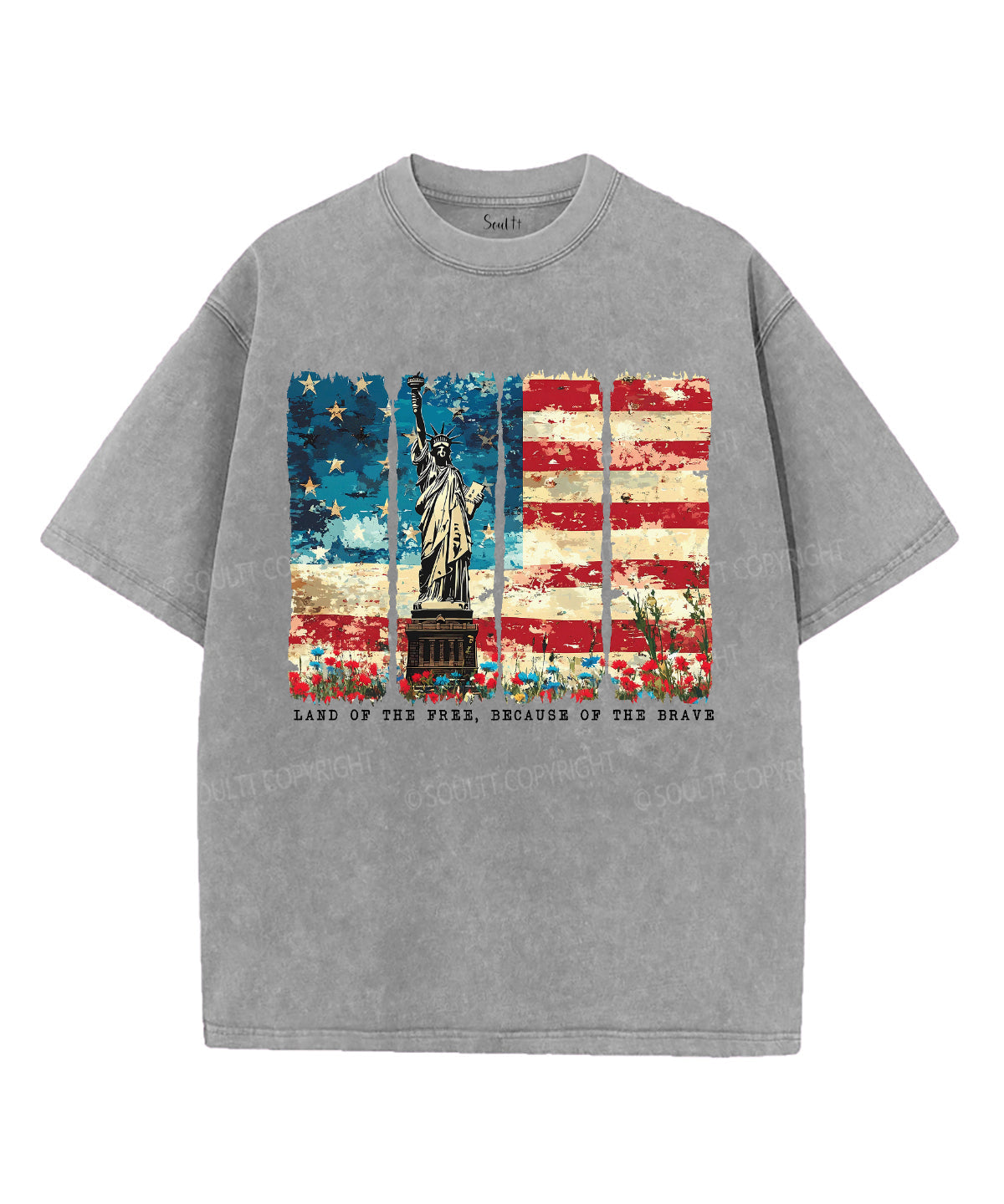 Land Of The Free Unisex Washed Christian T-shirt Style002 Hoodie, Sweatshirt | CiraTrend.com (Image 2)