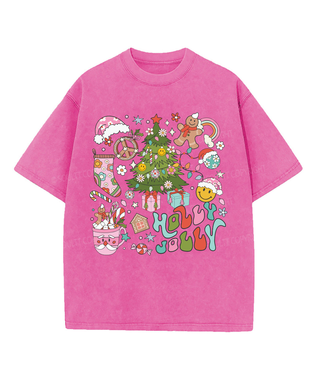 Holly Jolly Washed Christian T-Shirts, Hoodie, Sweatshirt