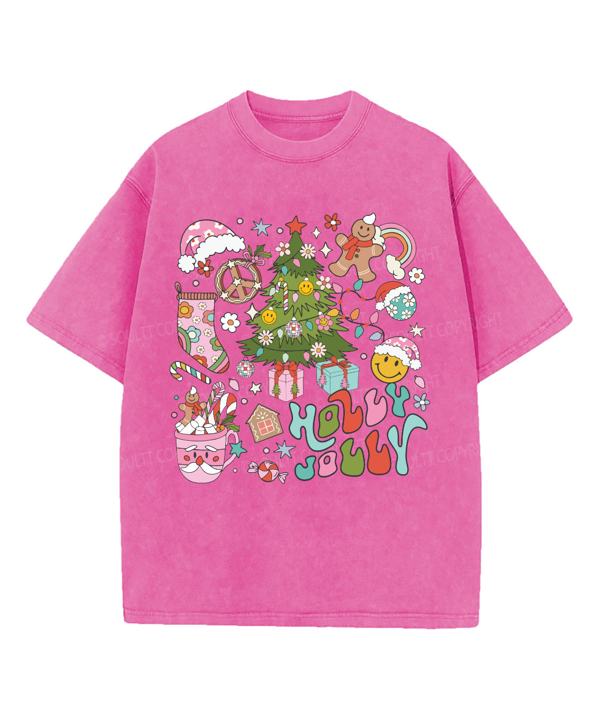 Holly Jolly Washed Christian T-Shirts, Hoodie, Sweatshirt