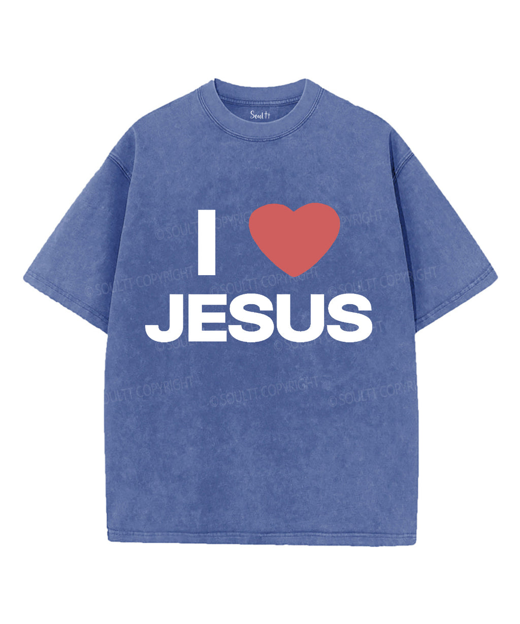 I Love Jesus Unisex Washed Christian T-shirt Hoodie, Sweatshirt | CiraTrend.com (Image 3)