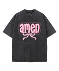 Amen Bow Unisex Washed Christian T-shirt Hoodie, Sweatshirt | CiraTrend.com (Image 1)