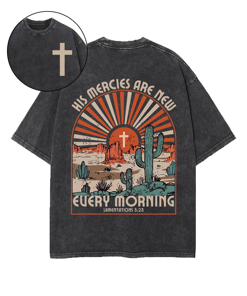 His Mercies Are New Double Sided Washed Christian T-shirt Hoodie, Sweatshirt | CiraTrend.com (Image 1)