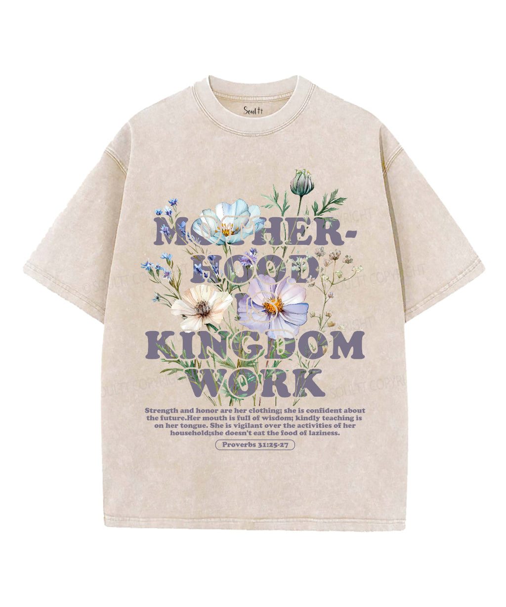 Motherhood Is Kingdom Work Unisex Washed Christian T-shirt Style006 Hoodie, Sweatshirt | CiraTrend.com (Image 4)