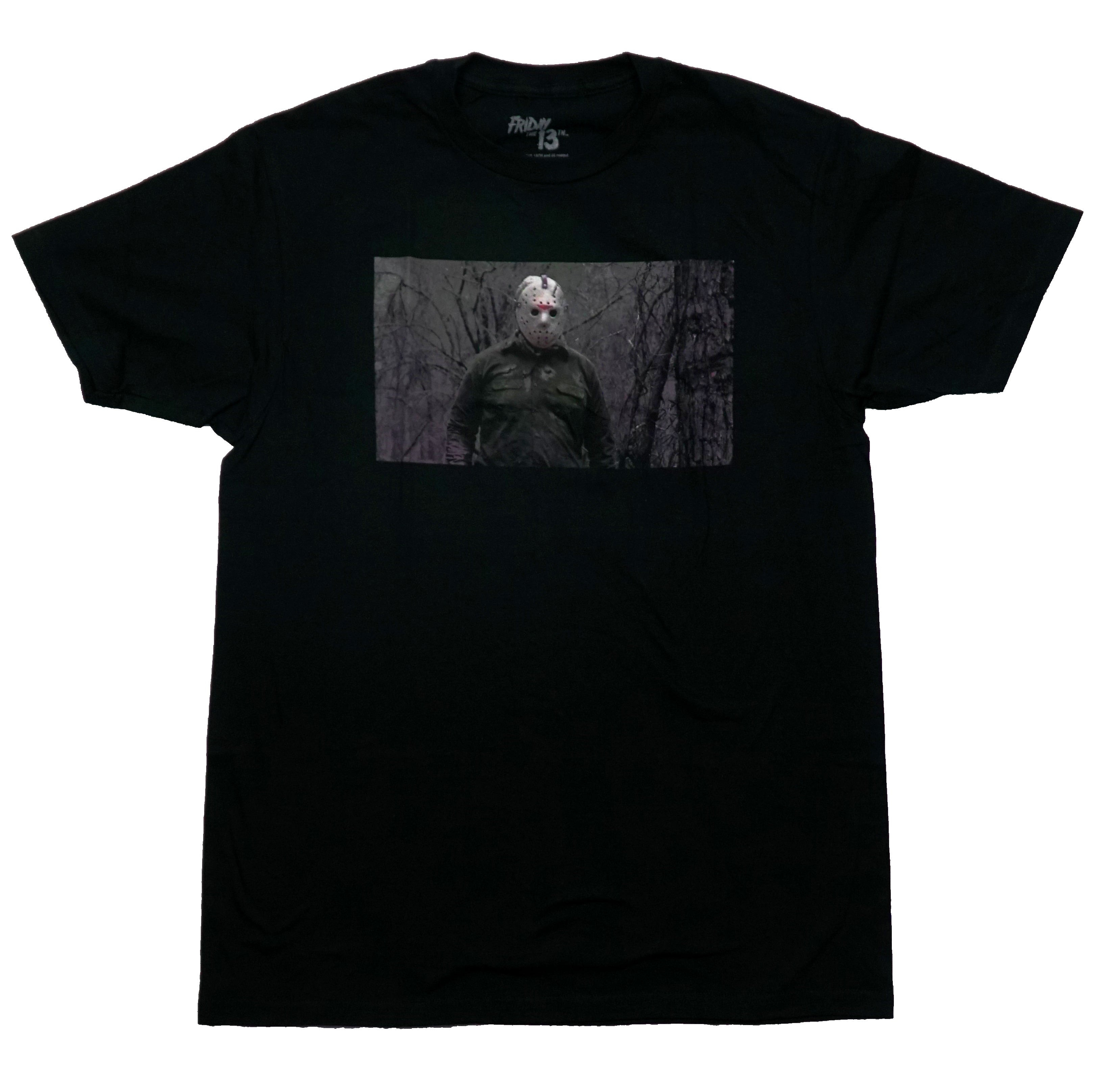 Friday the 13th Mens T-Shirt - Jason Standing In Gray Woods Photo Box Hoodie, Sweatshirt | CiraTrend.com